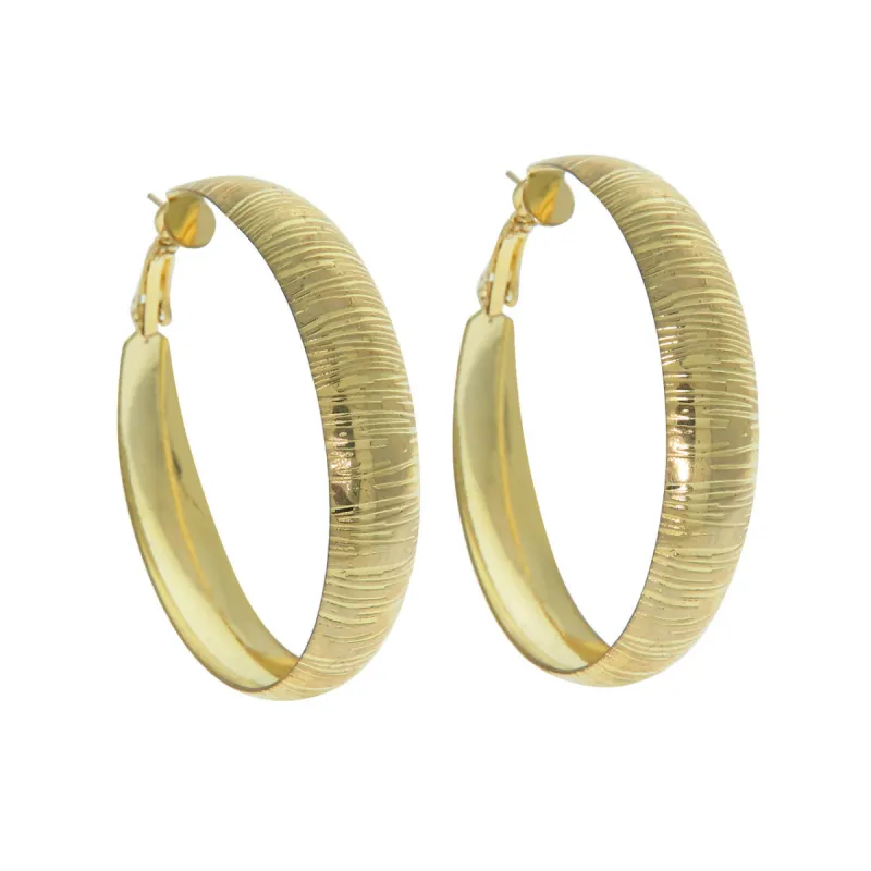 Gold Textured Hoop Earrings sold by Roxie’s Picks