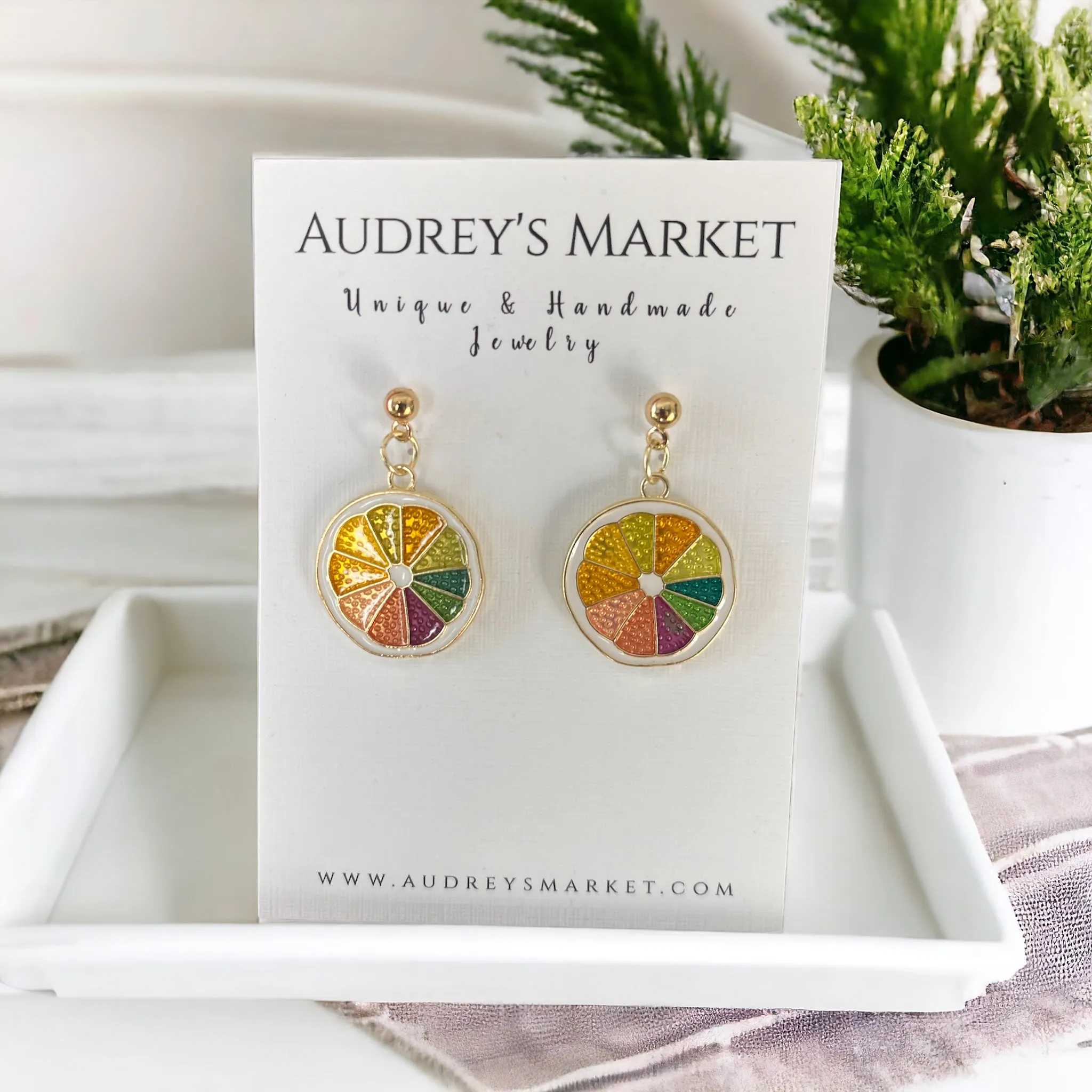 Lemon Slice Citrus Earrings sold by Roxie’s Picks product image thumbnail 3