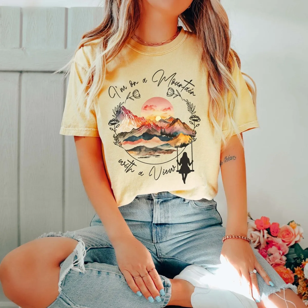 Mountain With A View Comfort Color Tee sold by Roxie’s Picks product image thumbnail 2