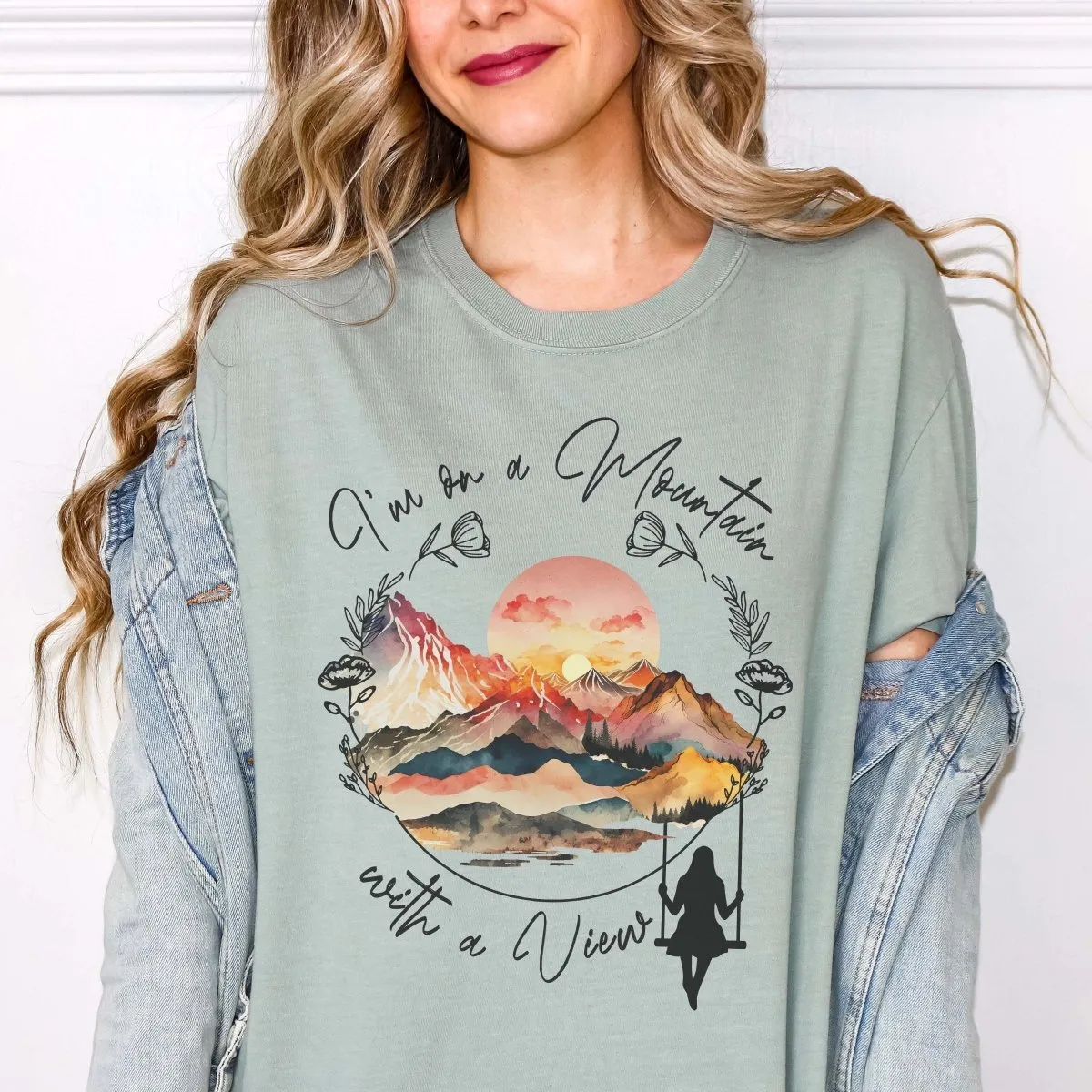 Mountain With A View Comfort Color Tee sold by Roxie’s Picks product image thumbnail 3