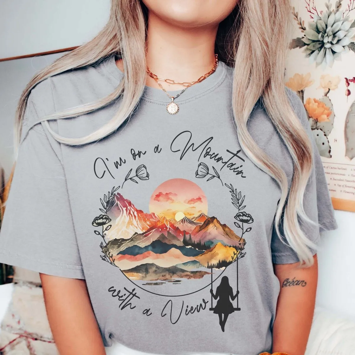 Mountain With A View Comfort Color Tee sold by Roxie’s Picks product image thumbnail 4