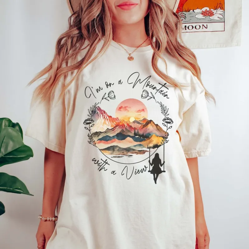 Mountain With A View Comfort Color Tee sold by Roxie’s Picks