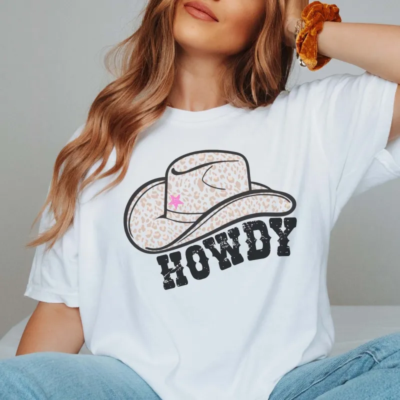 Howdy Cowboy Hat Comfort Color Tee sold by Roxie’s Picks