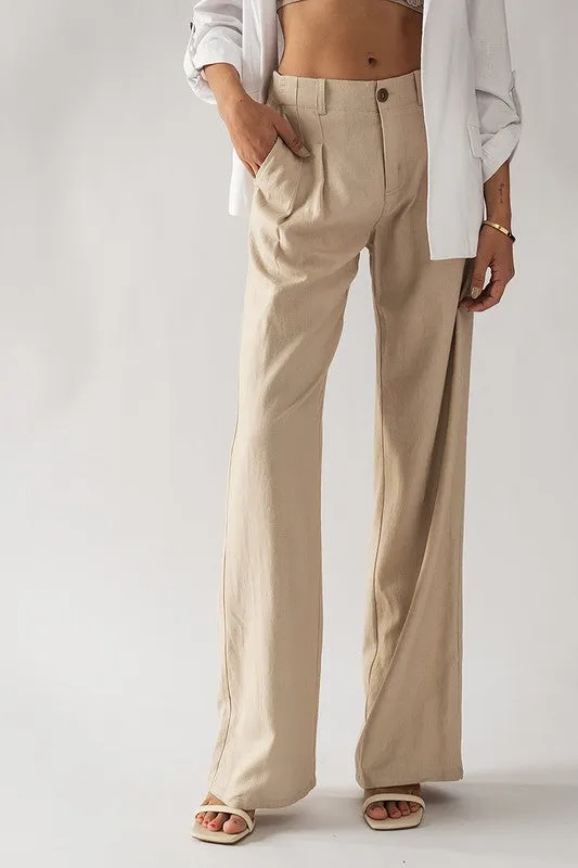 Ellie Linen Wide Leg Pleated Slacks sold by Roxie’s Picks product image thumbnail 3