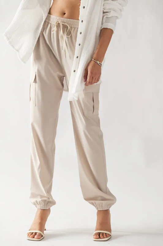 Natalia Elastic Drawstring Cargo Pocket Jogger sold by Roxie’s Picks