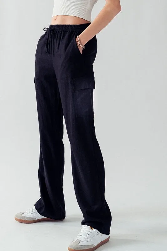 Maddie Straight Linen Cargo sold by Roxie’s Picks product image thumbnail 2