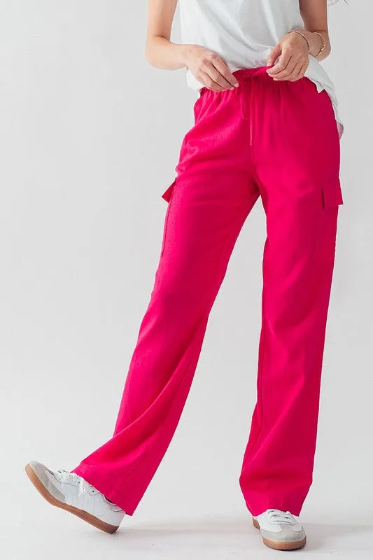 Maddie Straight Linen Cargo sold by Roxie’s Picks product image thumbnail 3