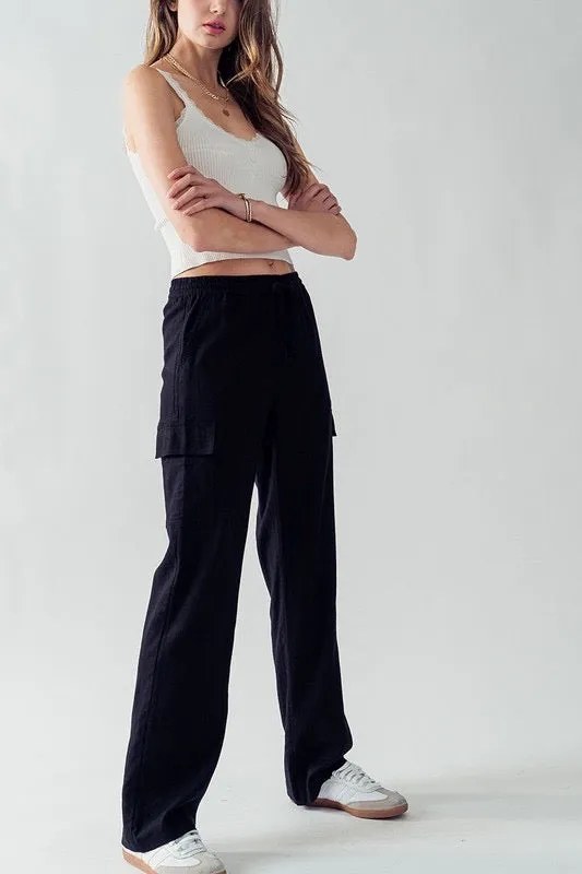 Maddie Straight Linen Cargo sold by Roxie’s Picks product image thumbnail 4