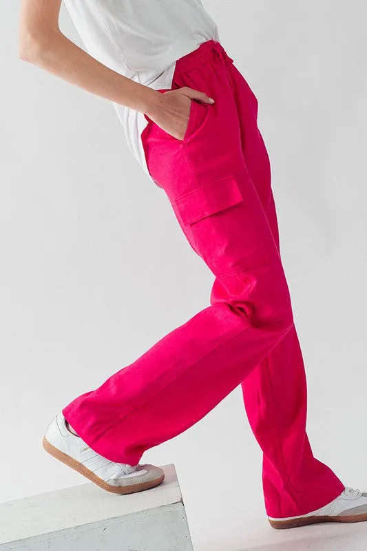 Maddie Straight Linen Cargo sold by Roxie’s Picks