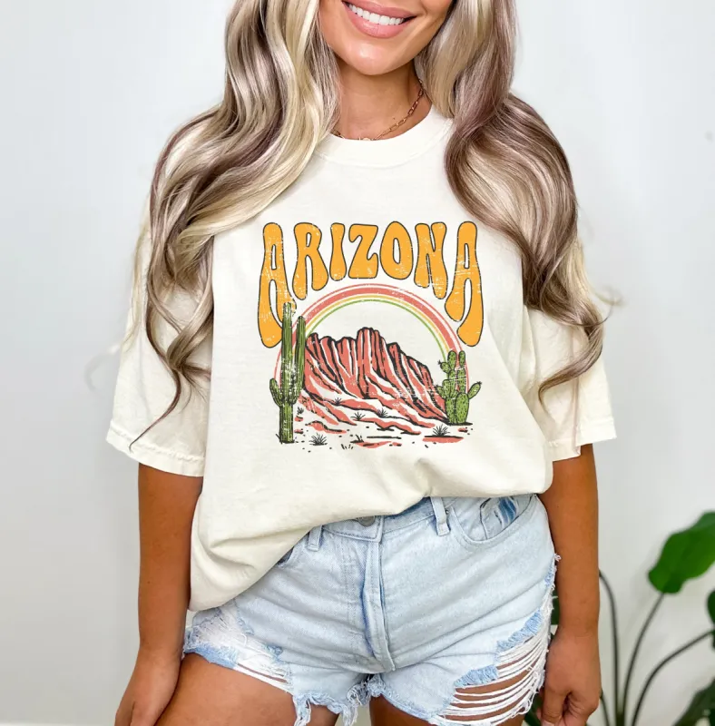 Arizona Rainbow | Garment Dyed Short Sleeve Tee sold by Roxie’s Picks