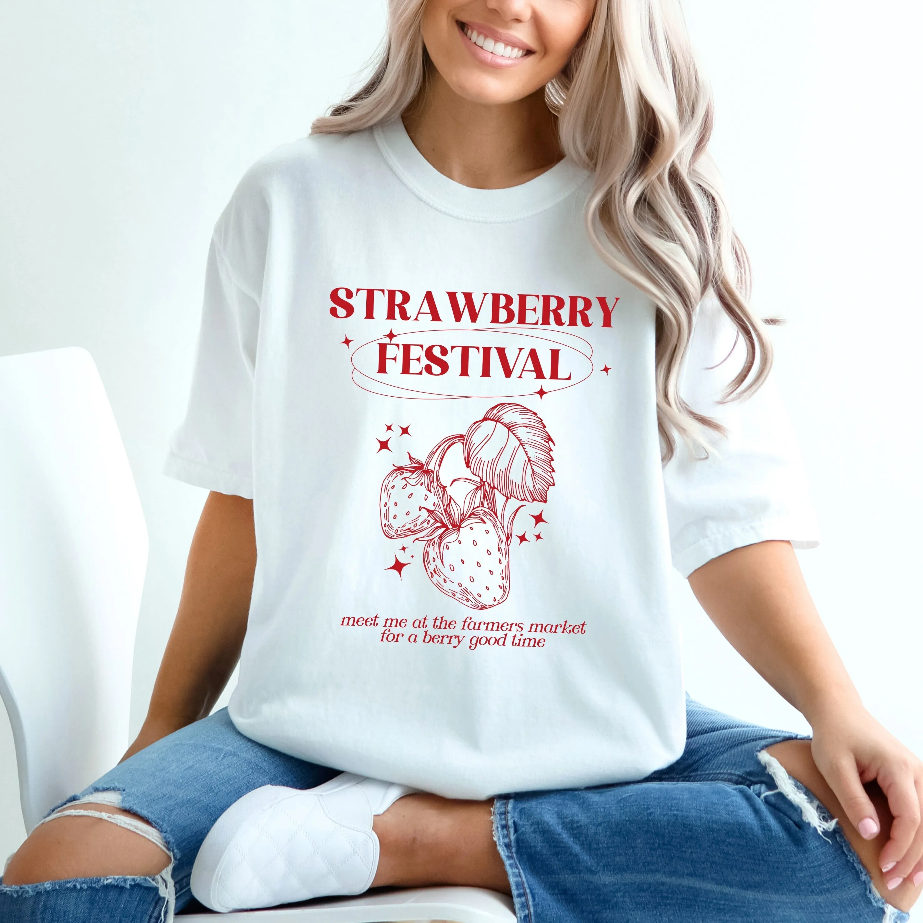 Strawberry Festival | Garment Dyed Short Sleeve Tee sold by Roxie’s Picks