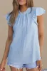 Braelynn Flutter Sleeve Frilled Neck Textured Blouse sold by Roxie’s Picks