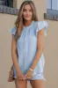 Braelynn Flutter Sleeve Frilled Neck Textured Blouse sold by Roxie’s Picks