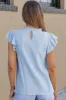 Braelynn Flutter Sleeve Frilled Neck Textured Blouse sold by Roxie’s Picks