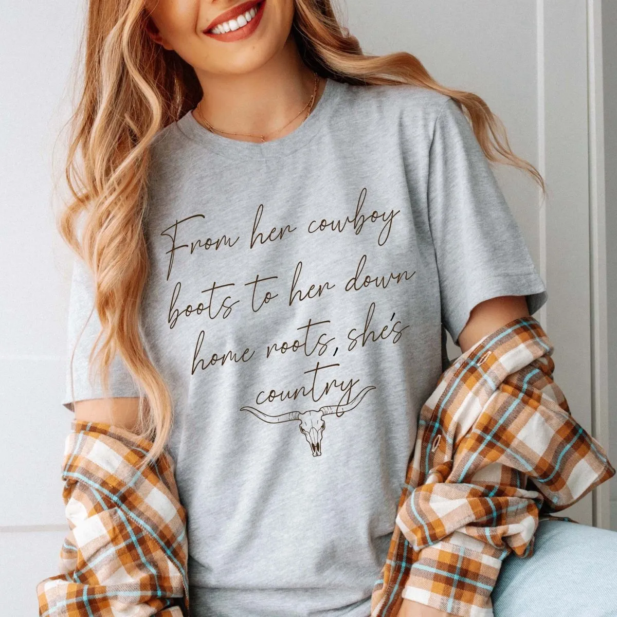 From Her Cowboy Boots Tee sold by Roxie’s Picks product image thumbnail 4