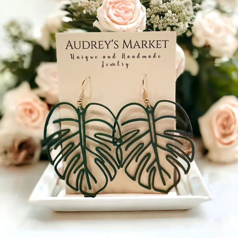 Wire Monstera Earrings sold by Roxie’s Picks