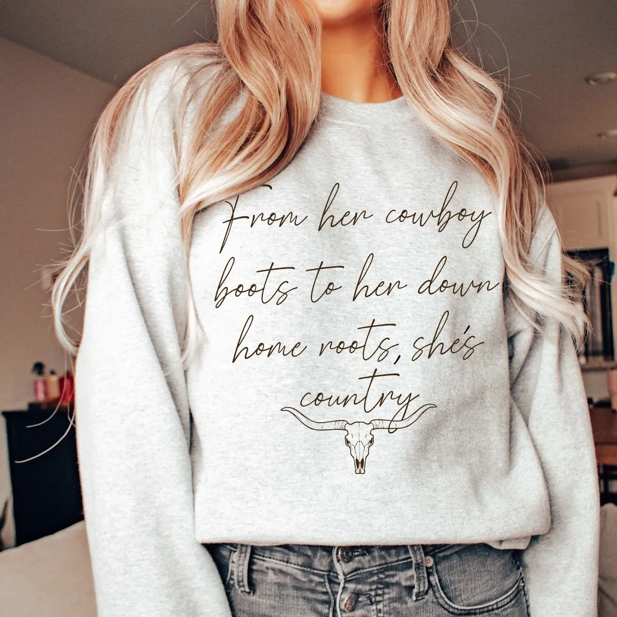 From Her Cowboy Boots Sweatshirt sold by Roxie’s Picks