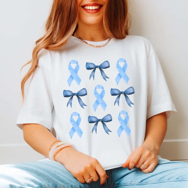Blue Bows And Ribbons Autism Awareness Tee sold by Roxie’s Picks