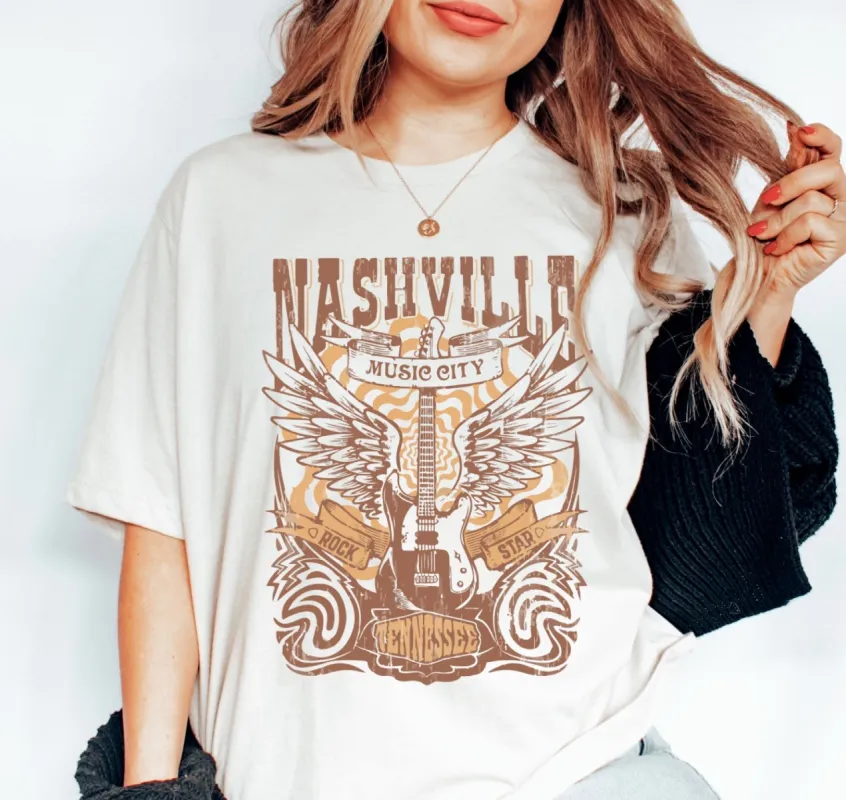Nashville Tennessee Music City T-Shirt or Crew Sweatshirt sold by Roxie’s Picks