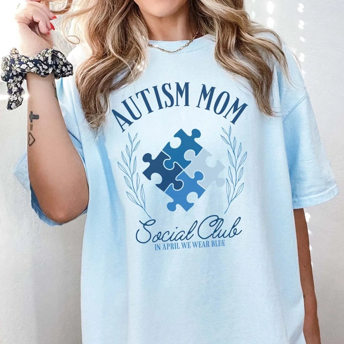 Autism Mom Social Club Tee sold by Roxie’s Picks product image thumbnail 4