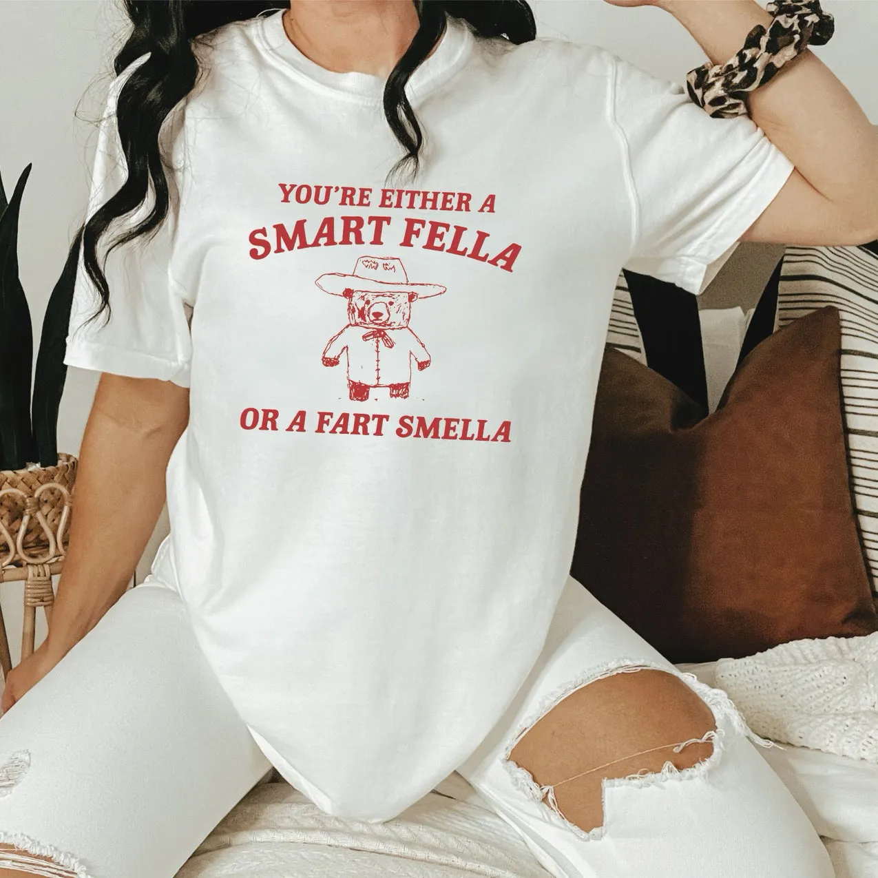 You're Either A Smart Fella or A Fart Smella T-Shirt or Crew Sweatshirt sold by Roxie’s Picks