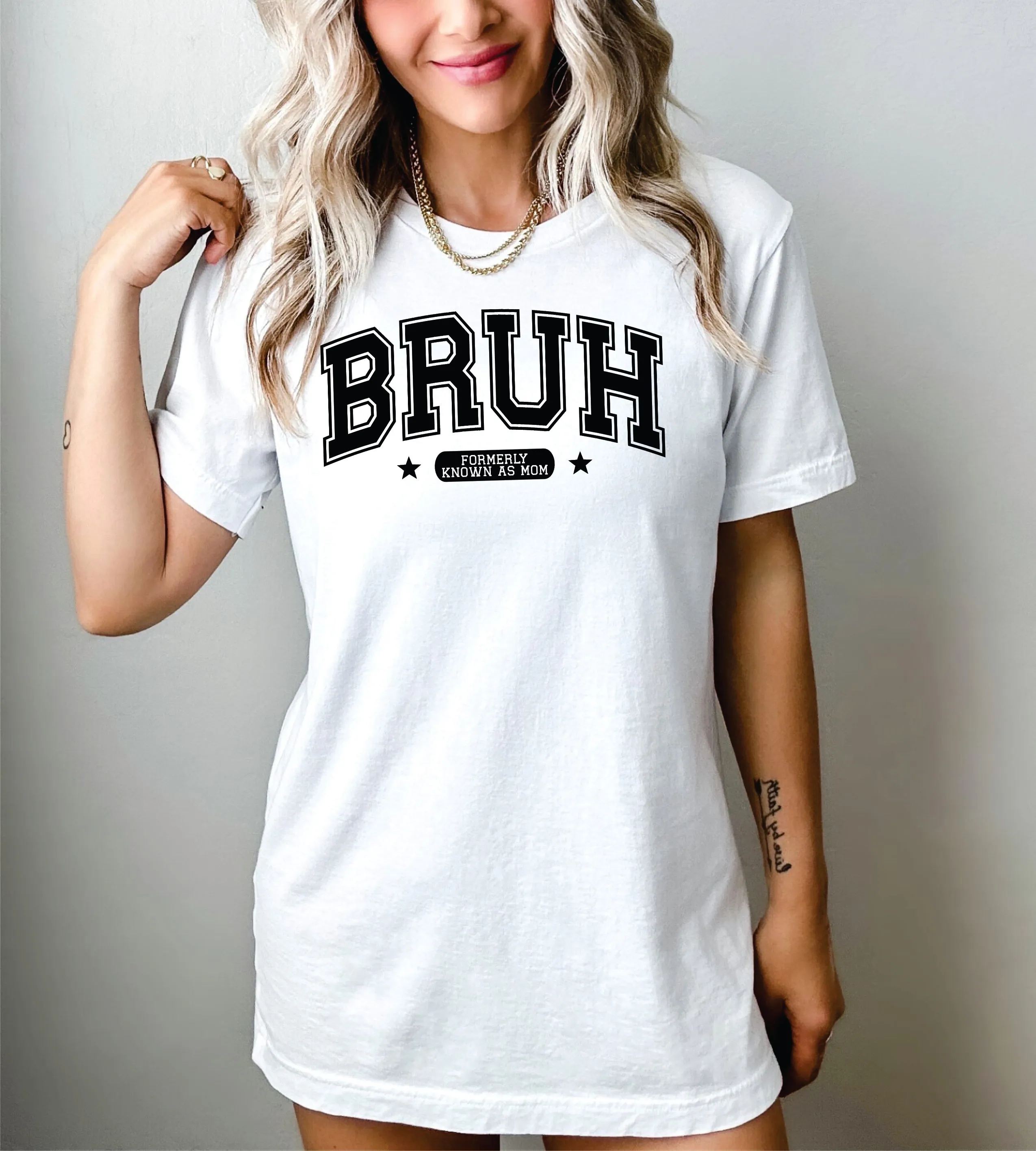 Bruh Formerly Known As Mom T-Shirt or Crew Sweatshirt sold by Roxie’s Picks product image thumbnail 2