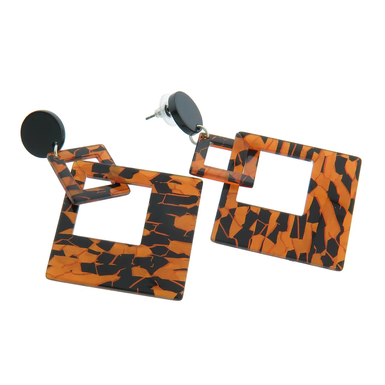 Lucite Tortoise Shell Square Dangle Earrings sold by Roxie’s Picks product image thumbnail 3