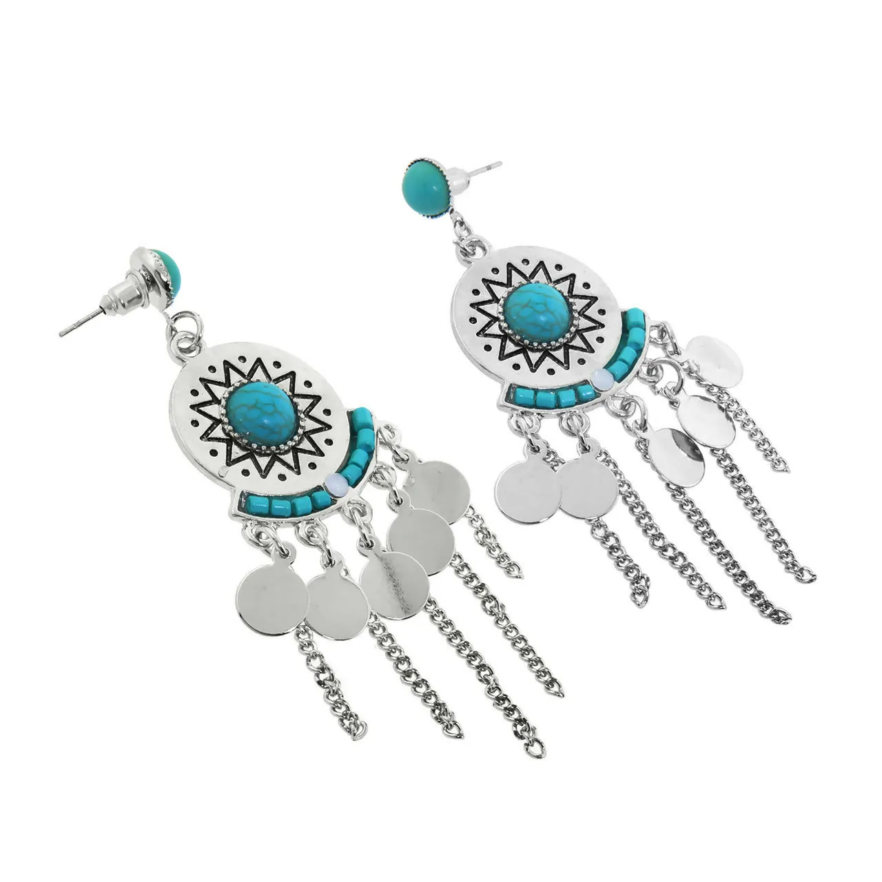 West Turquoise Seed Bead Dangle Earrings sold by Roxie’s Picks product image thumbnail 2