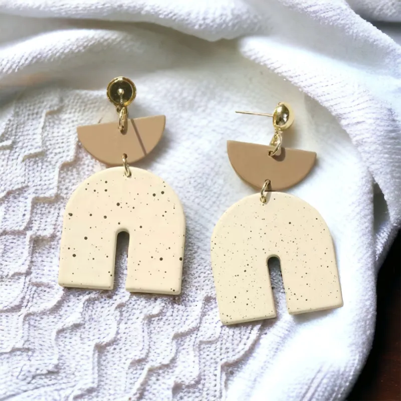 Boho Clay Earrings Simple Style Neutral sold by Roxie’s Picks