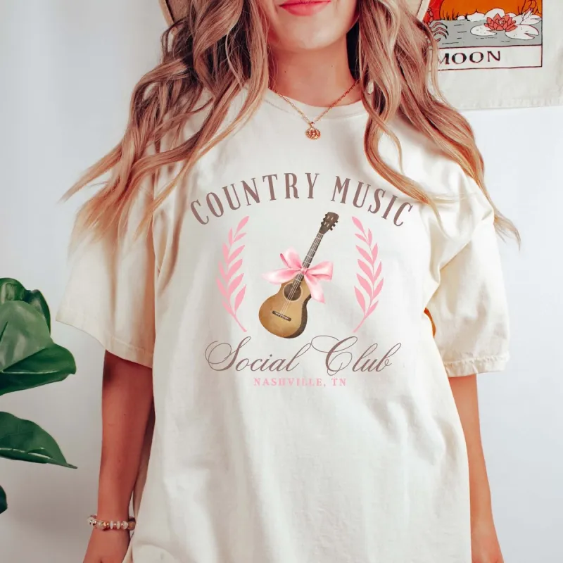 Country Music Social Club Comfort Color Tee sold by Roxie’s Picks