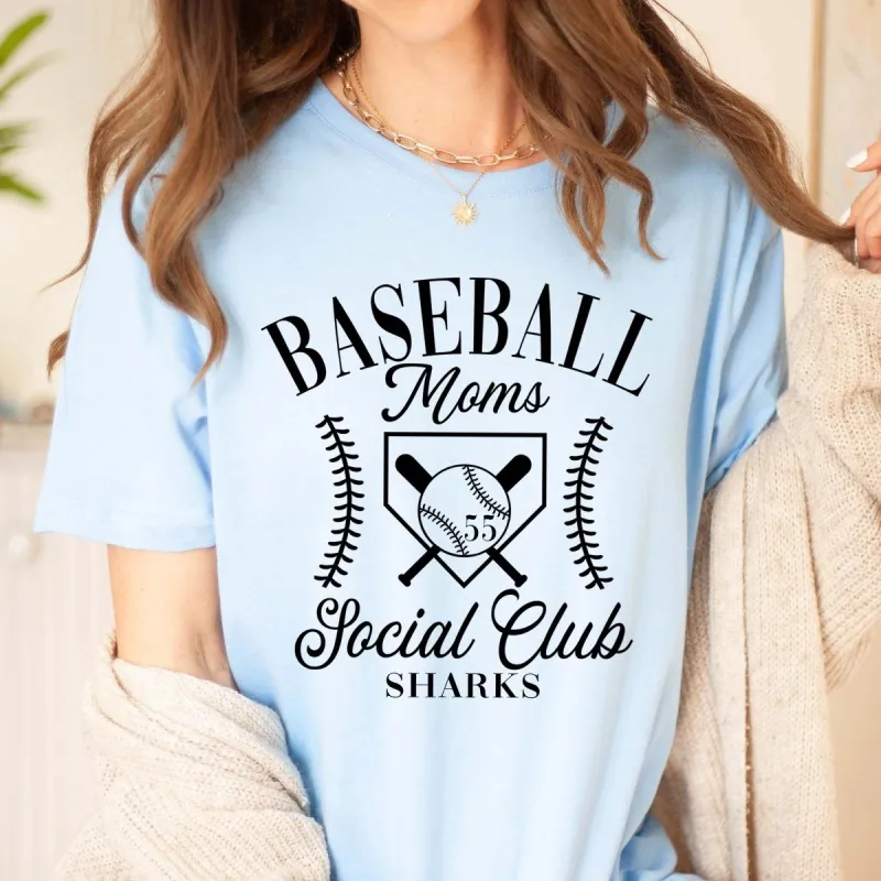 Custom Baseball Mom Social Club Tee sold by Roxie’s Picks