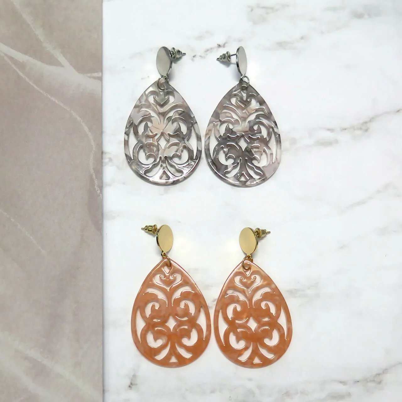 Lucite Filigree Dangle Earrings sold by Roxie’s Picks product image thumbnail 3