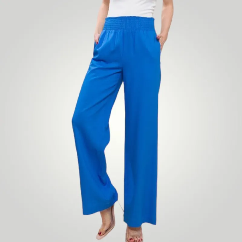 Linen Smocked Waist Wide Leg Pants sold by Roxie’s Picks