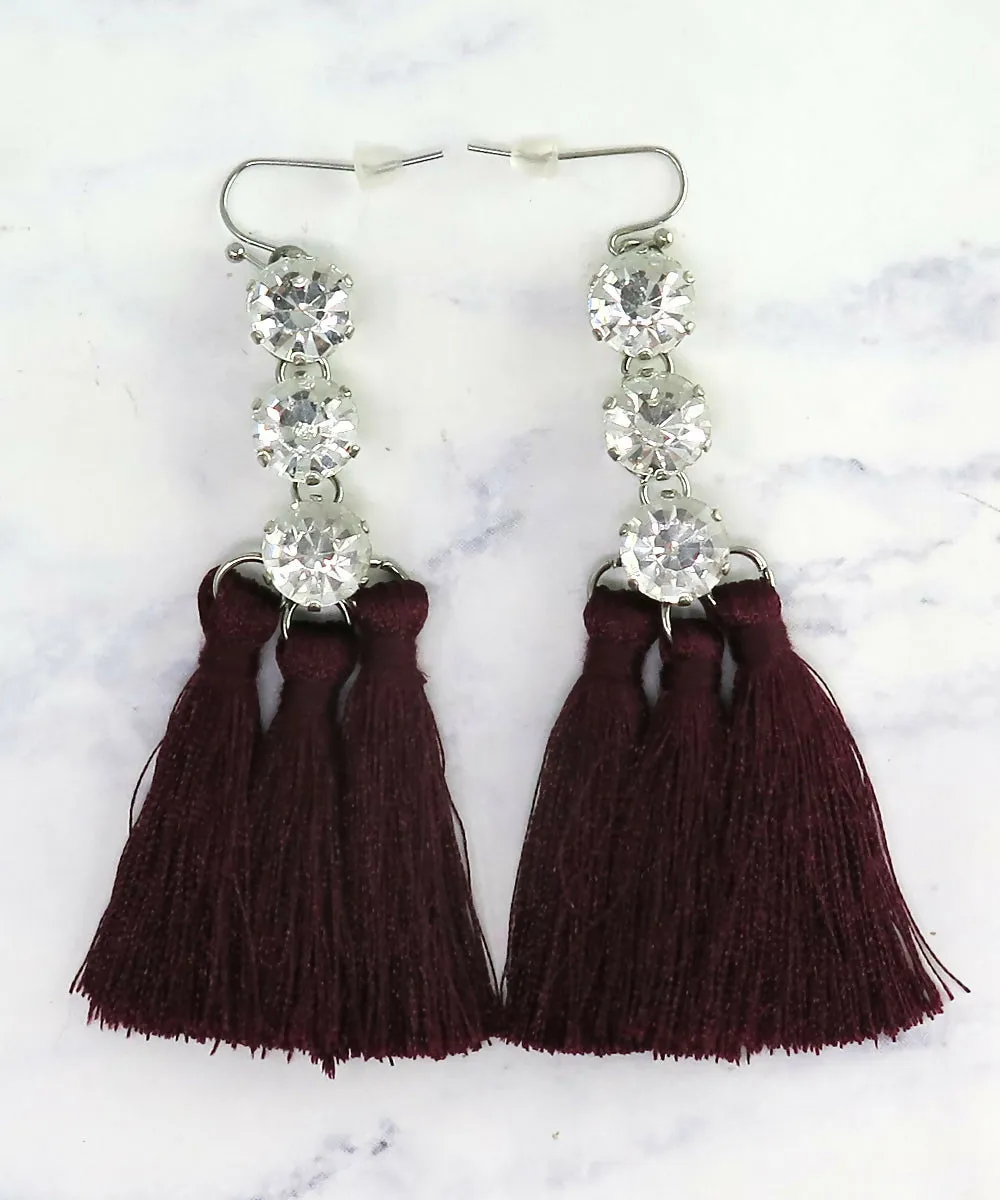 Crystal Red Tassel Dangle Earrings sold by Roxie’s Picks product image thumbnail 2