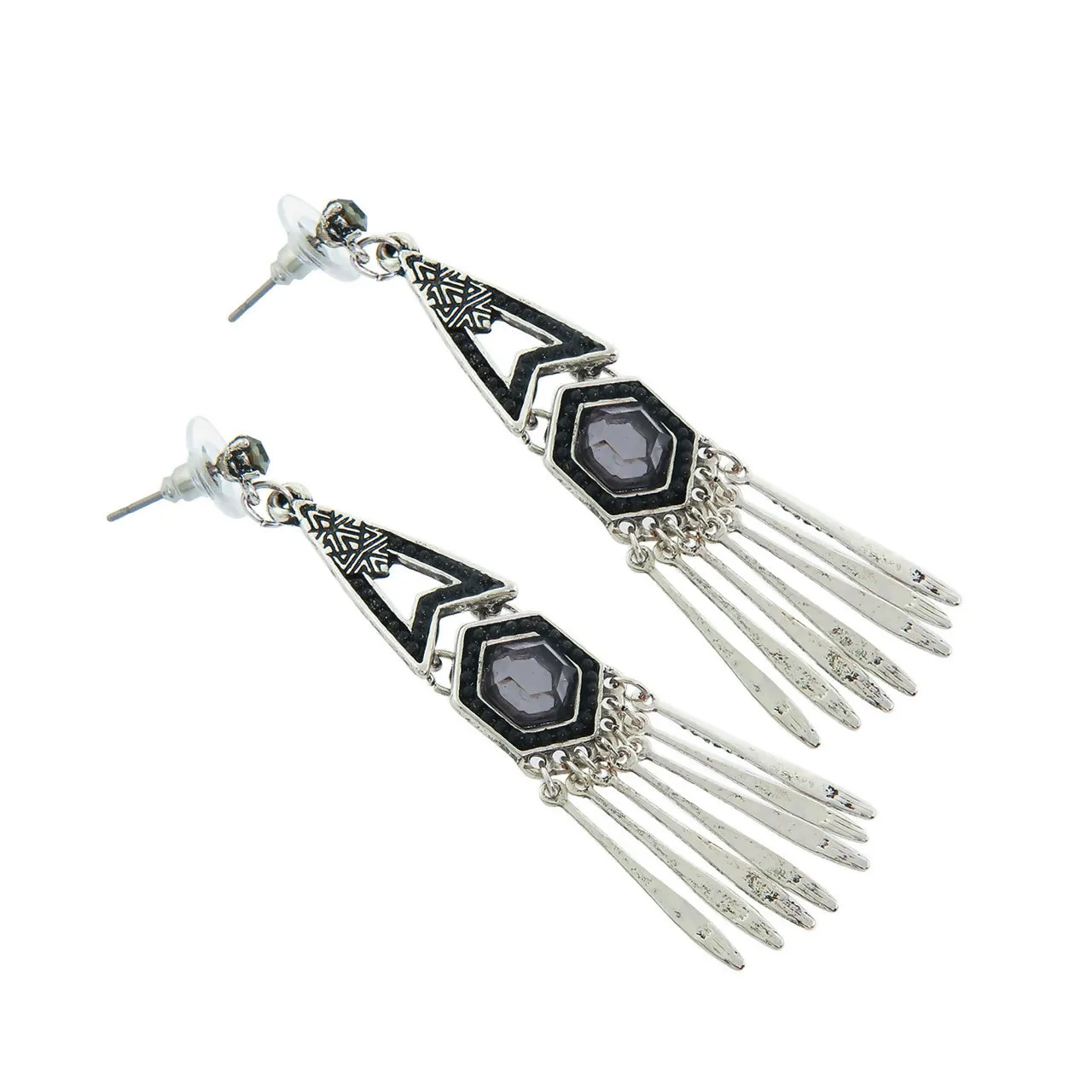 West Crystal Tassel Dangle Earrings sold by Roxie’s Picks product image thumbnail 2