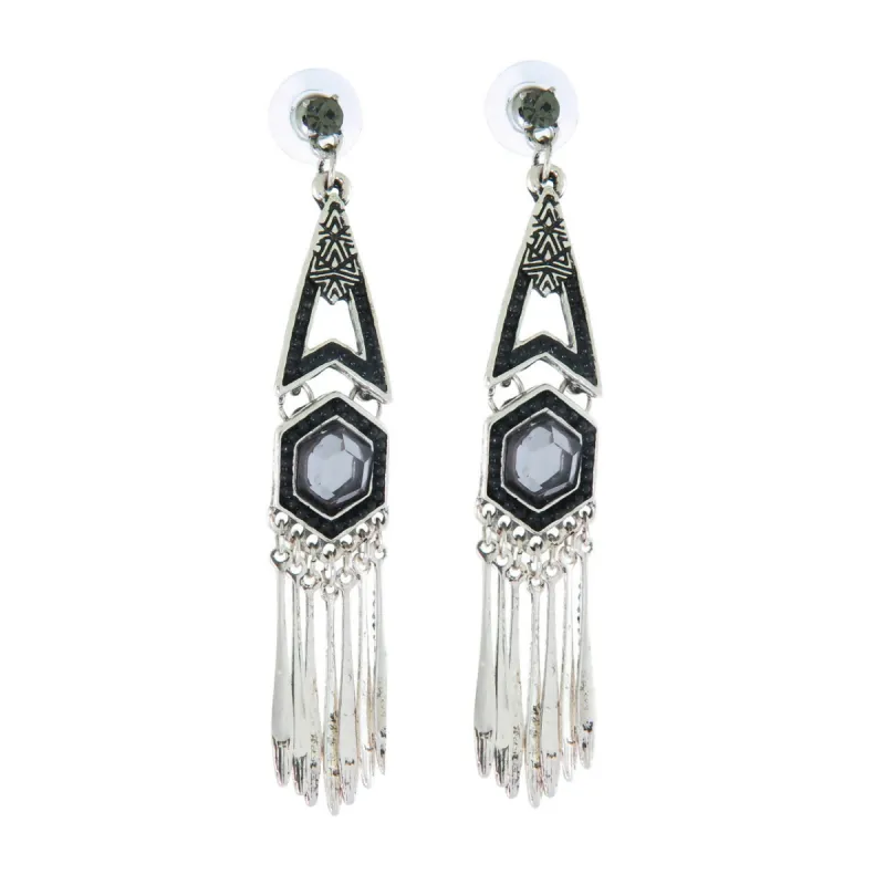 West Crystal Tassel Dangle Earrings sold by Roxie’s Picks