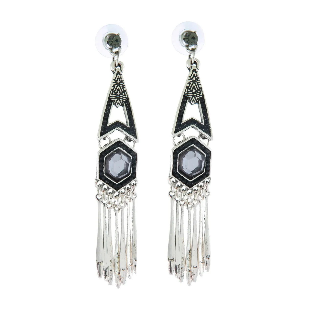 West Crystal Tassel Dangle Earrings sold by Roxie’s Picks