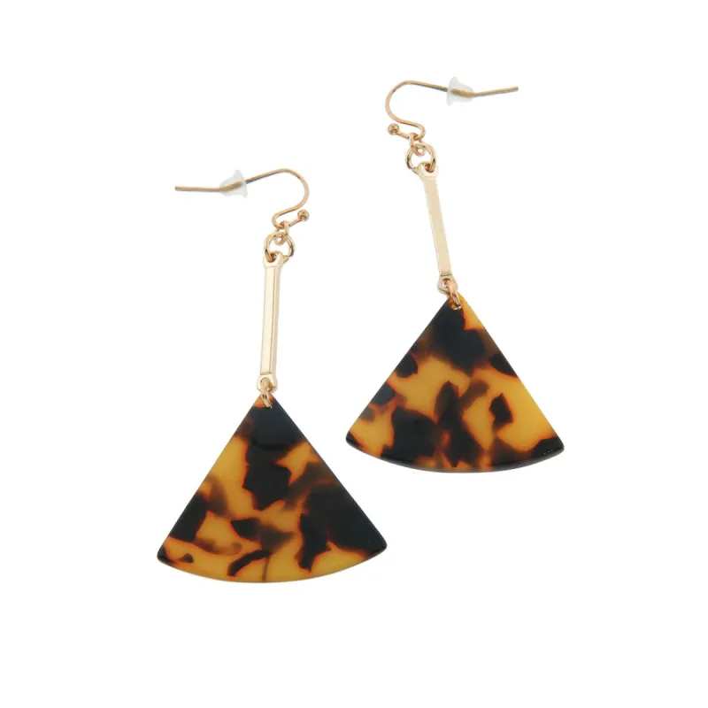 Lucite Tortoise Shell Fan Dangle Earrings sold by Roxie’s Picks
