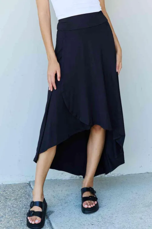High Waisted Flare Maxi Skirt in Black sold by Roxie’s Picks