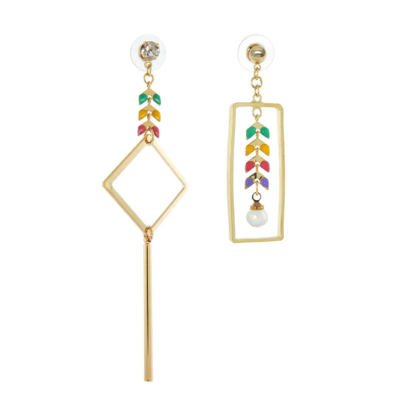 Gold Mix and Match Crystal Seed Bead Dangle Earrings sold by Roxie’s Picks