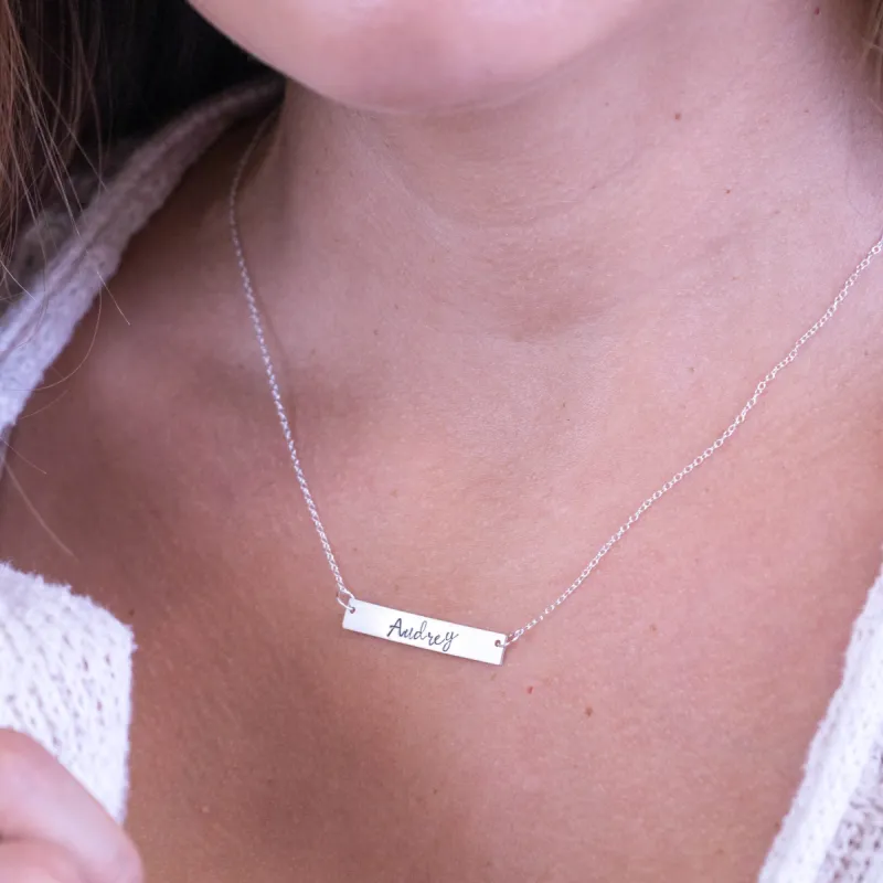 Bar Necklace, Name Plate Necklace made by Roxie’s Picks