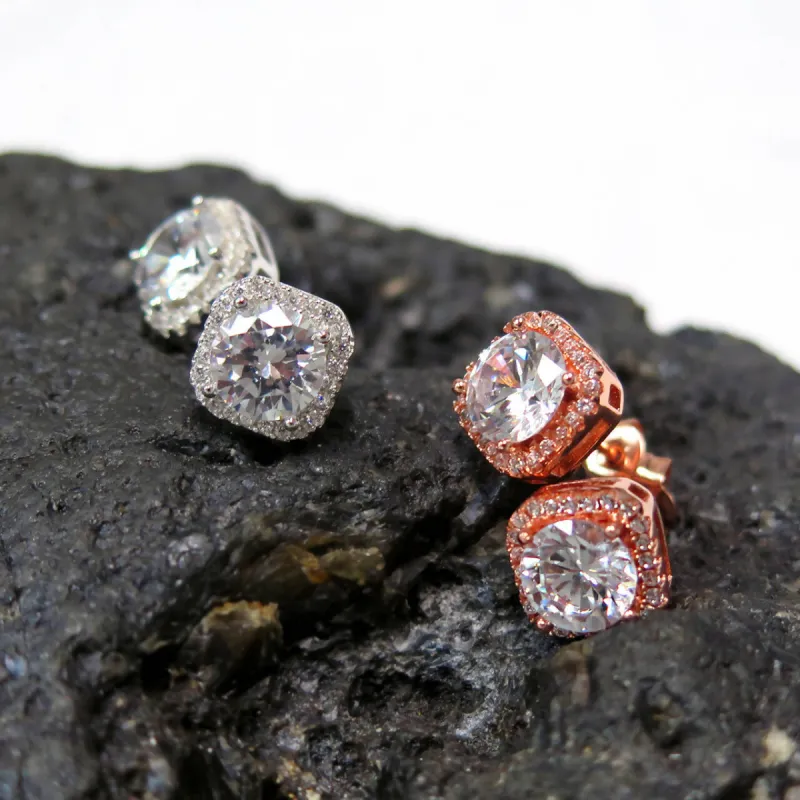 5 Carat TW Halo Stud Earrings made by Roxie’s Picks