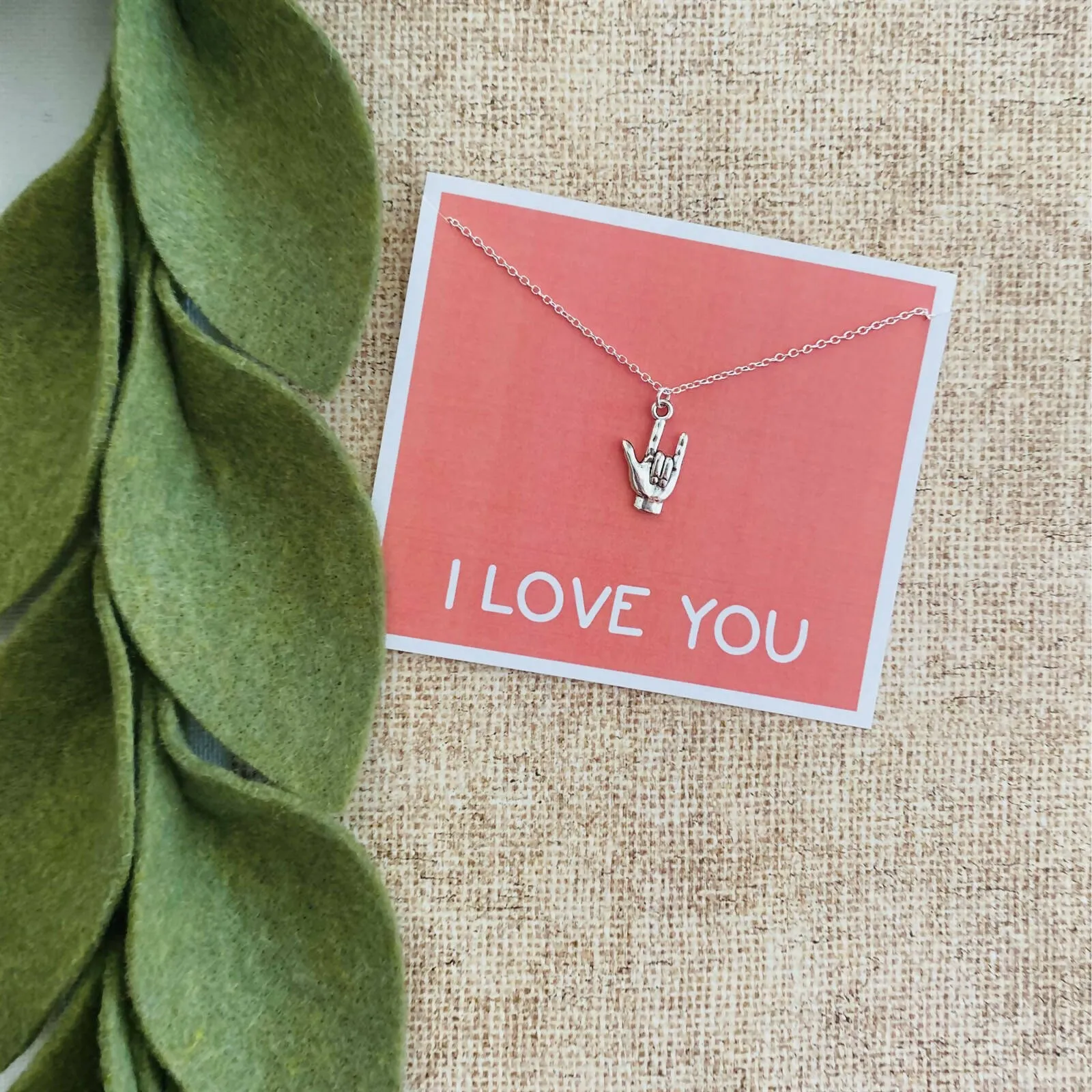I Love You Sign Pendant Necklace sold by Roxie’s Picks product image thumbnail 2