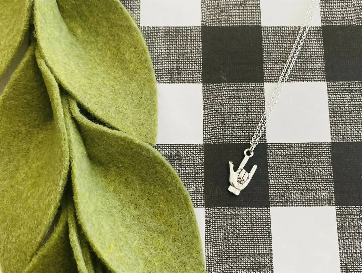 I Love You Sign Pendant Necklace sold by Roxie’s Picks product image thumbnail 3