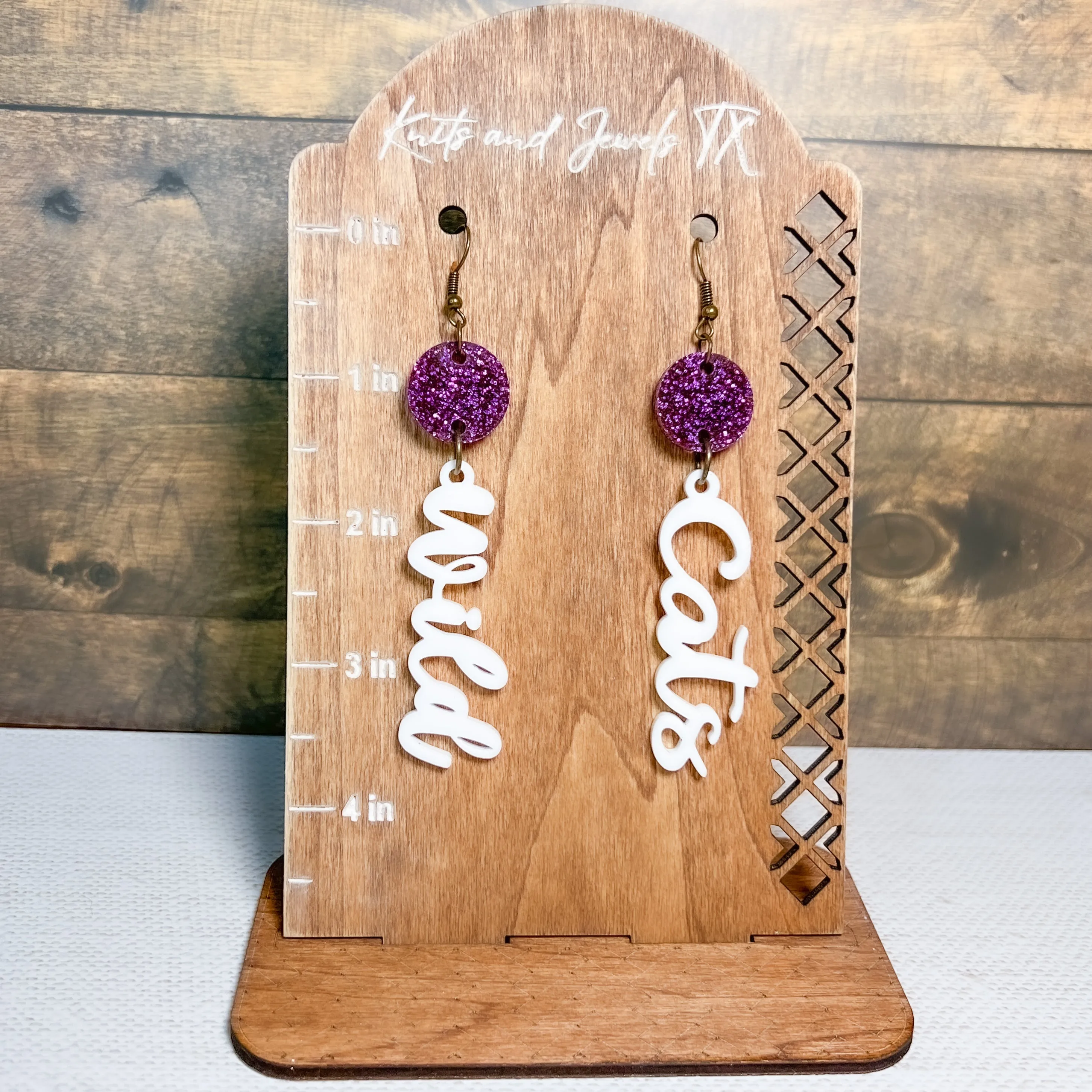 Customizable Spirit Acrylic Dangle Earrings with Top sold by Roxie’s Picks product image thumbnail 4