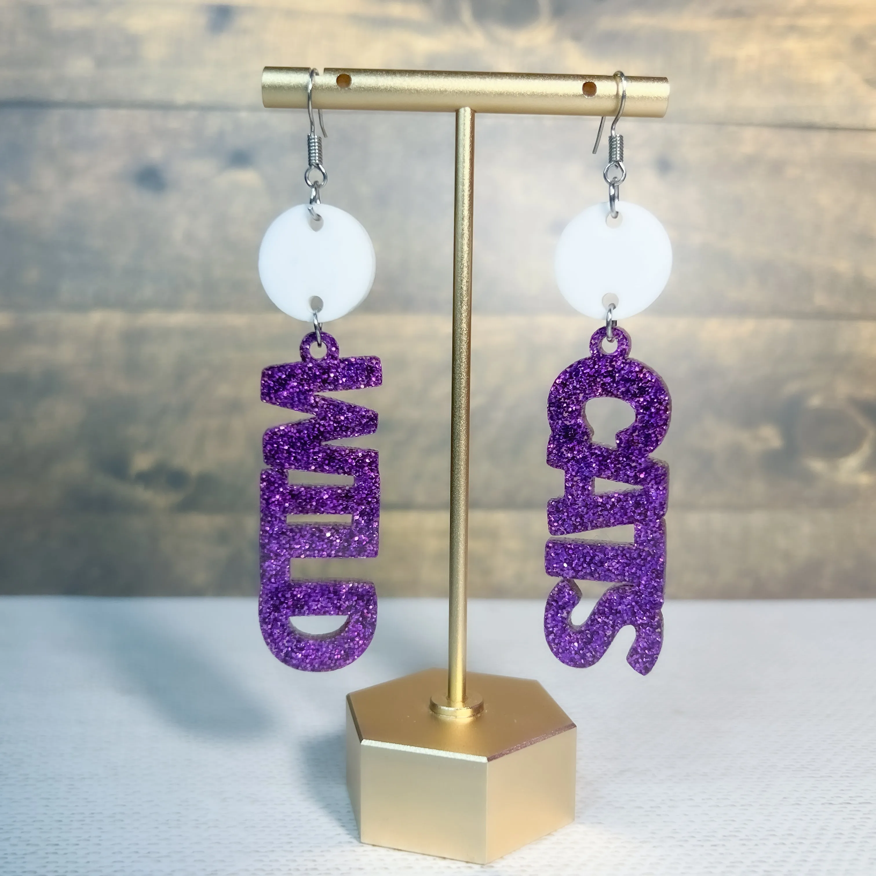 Customizable Spirit Acrylic Dangle Earrings with Top sold by Roxie’s Picks