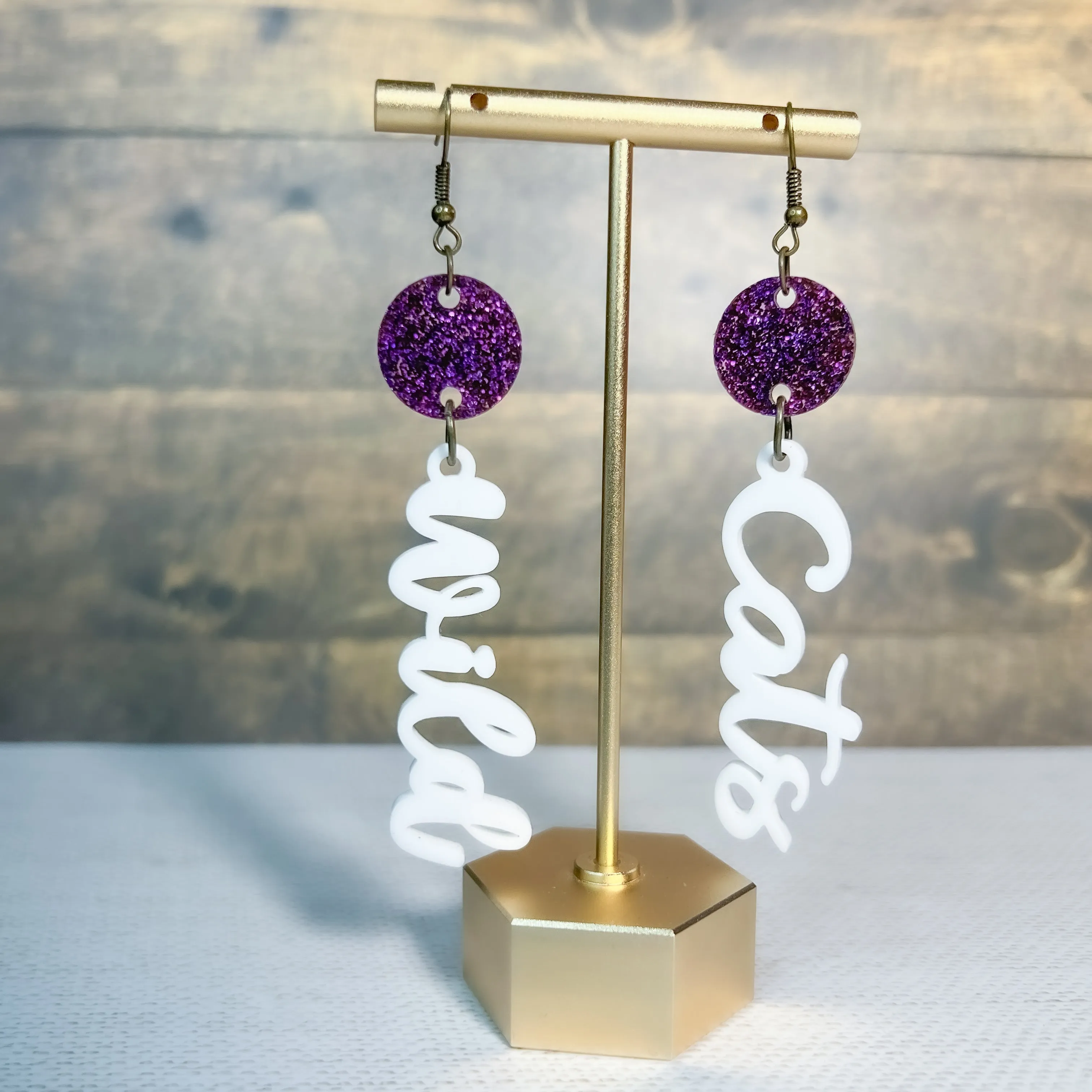 Customizable Spirit Acrylic Dangle Earrings with Top sold by Roxie’s Picks product image thumbnail 3
