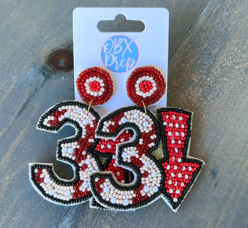 Baseball and Softball Hand Sewn Beaded Earrings sold by Roxie’s Picks