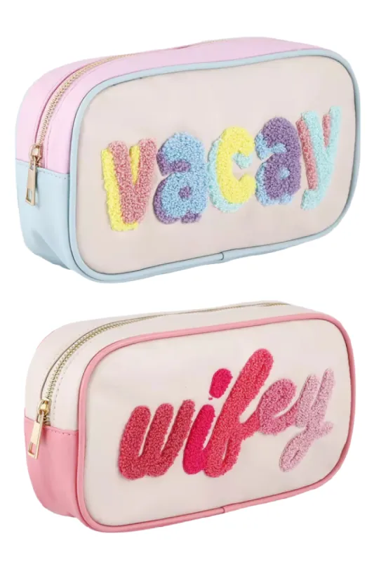 Make up Travel Cosmetic Bag | Your Choice Wifey or Vacay sold by Roxie’s Picks