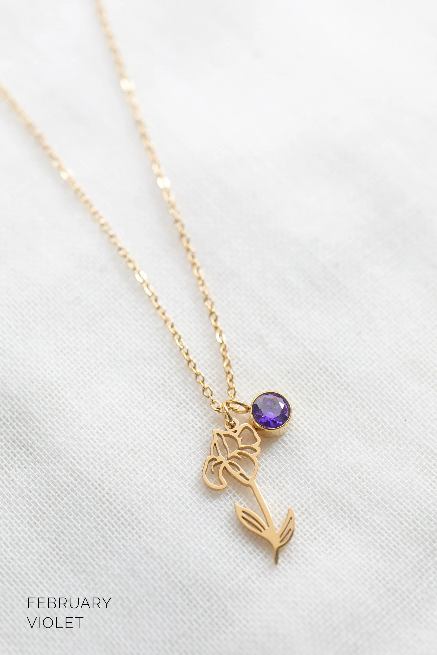 Delicate Birth Flower Necklace sold by Roxie’s Picks product image thumbnail 3